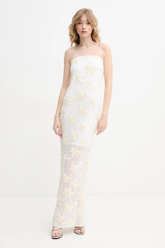 Rotate ruha váll nélküli bézs 113892857