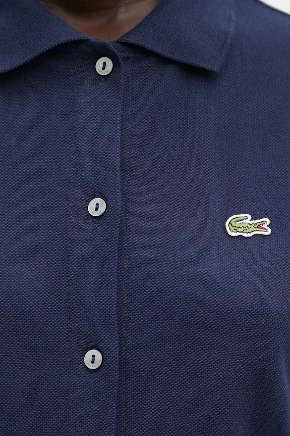 Lacoste sukienka letnia gładka bawełniana EF9621 granatowy