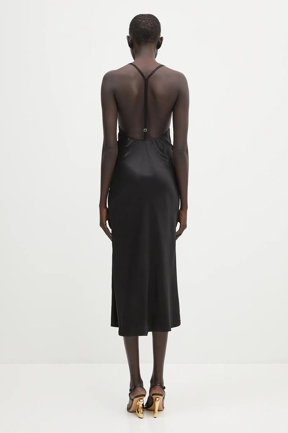 Abbigliamento Marine Serre vestito Satin Slip WDR302B.CWOV0056 nero