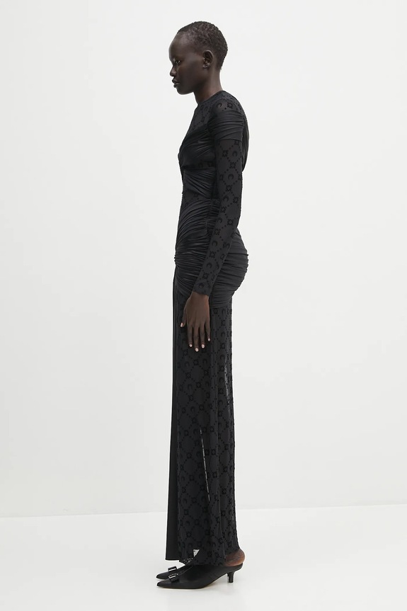 Marine Serre sukienka Draped Jersey Knotted WDR339A.RJER0018 czarny SS25