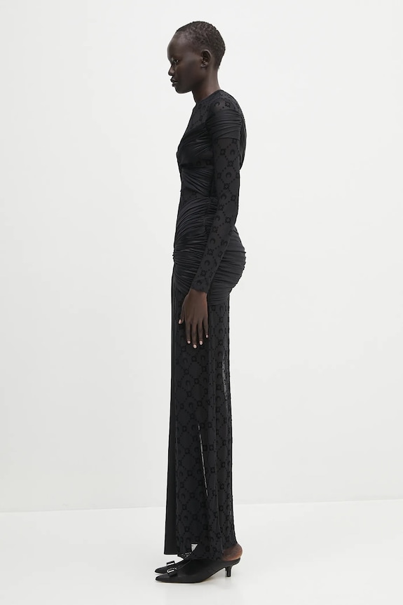 Marine Serre sukienka Draped Jersey Knotted WDR339A.RJER0018 czarny SS25