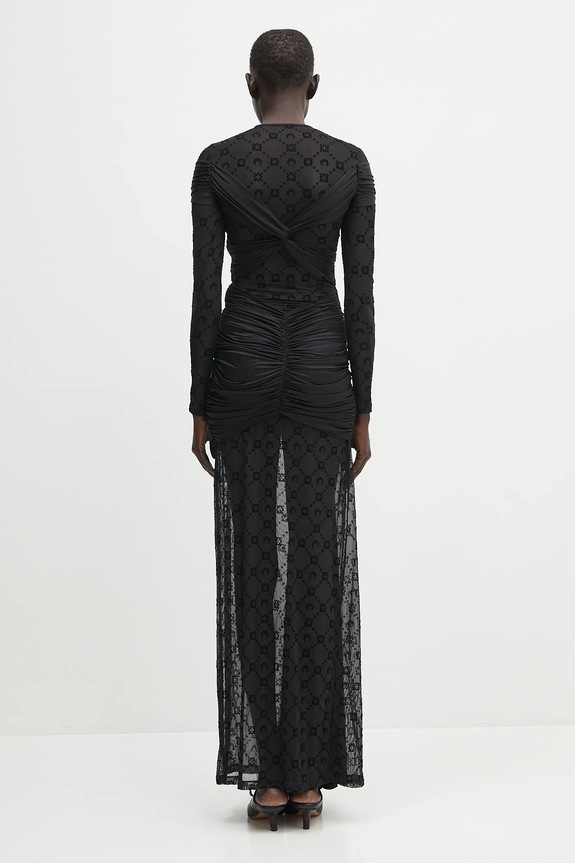 Odzież Marine Serre sukienka Draped Jersey Knotted WDR339A.RJER0018 czarny