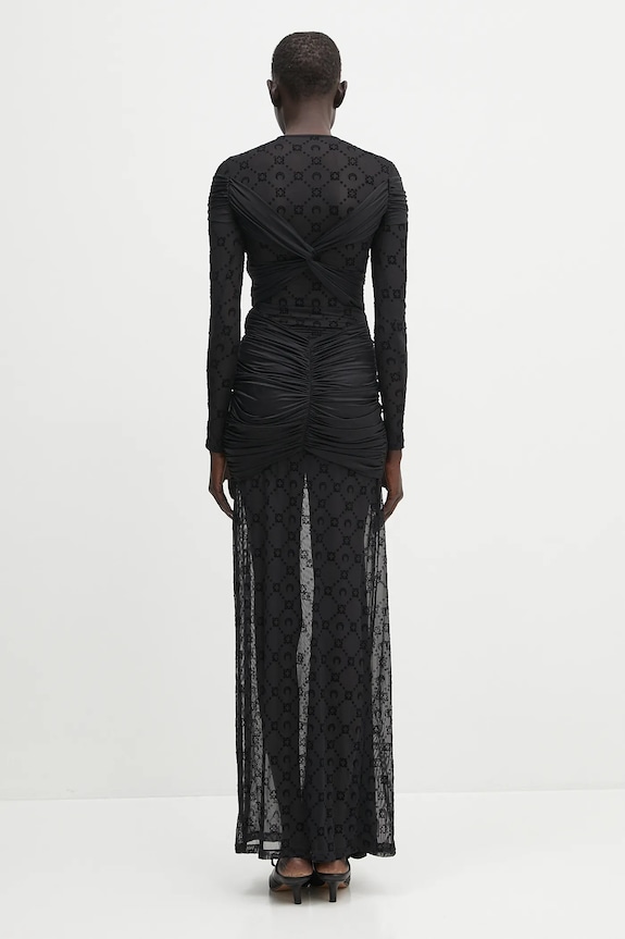 Odzież Marine Serre sukienka Draped Jersey Knotted WDR339A.RJER0018 czarny