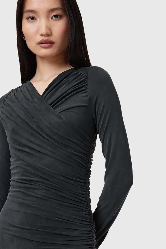 Odzież AllSaints sukienka HANAKO CUPRO W015DC czarny