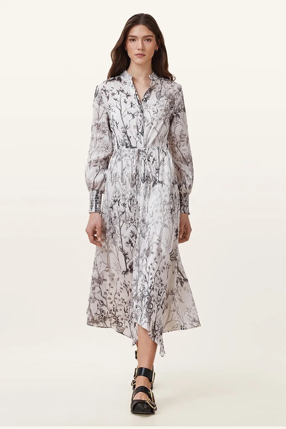 Λινό φόρεμα AllSaints SKYLAR MAXI W047DC