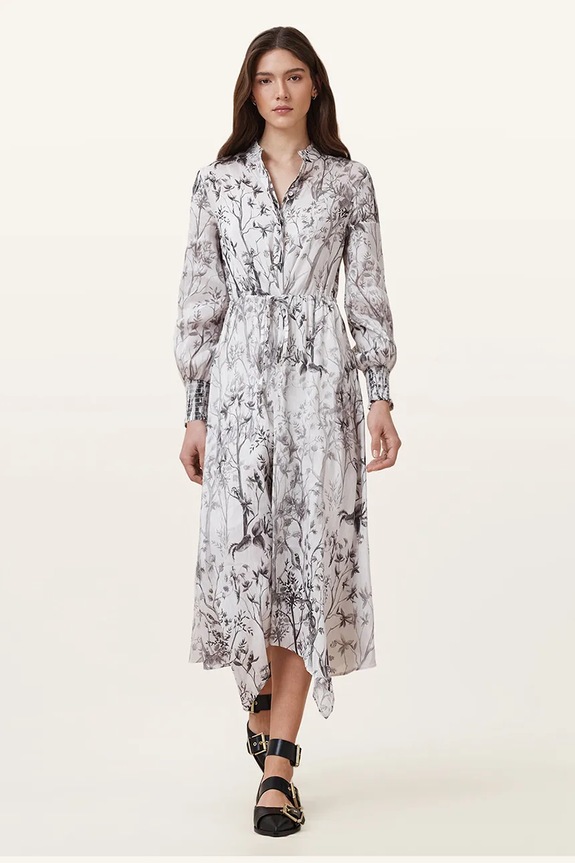 Λινό φόρεμα AllSaints SKYLAR MAXI W047DC