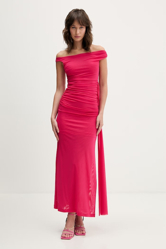 Рокля Bardot еластичен розов 59512DB