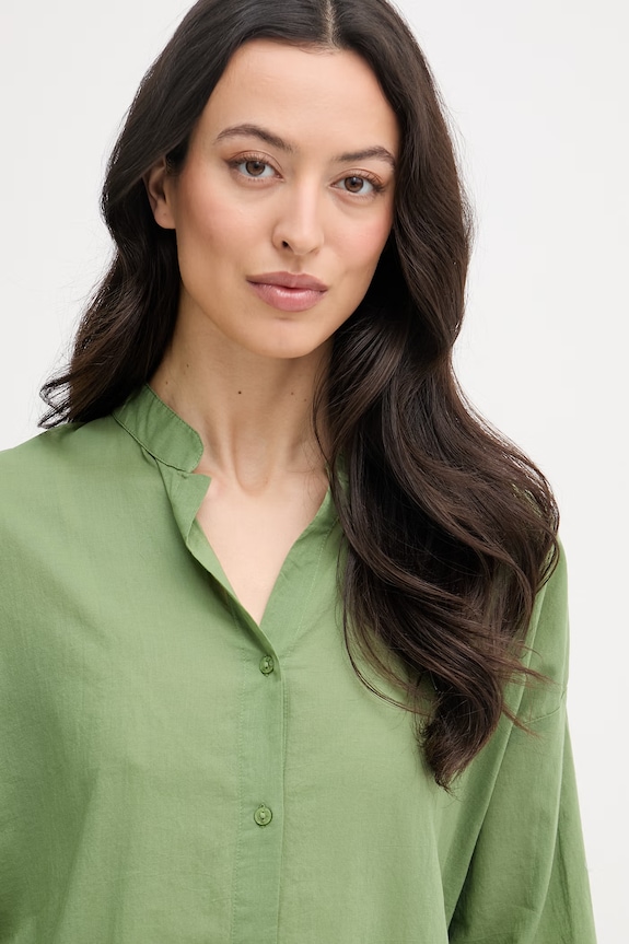 United Colors of Benetton košeľové šaty bavlnené zelená 4DW35V02K
