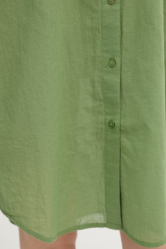 United Colors of Benetton košeľové šaty bavlnené 4DW35V02K zelená