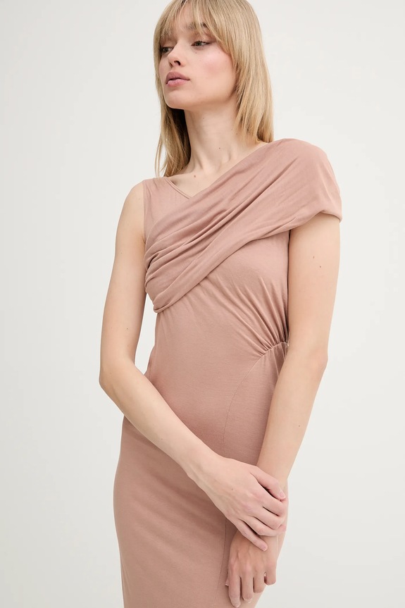 Obleka Rick Owens Lilies bež LI01E4518RV