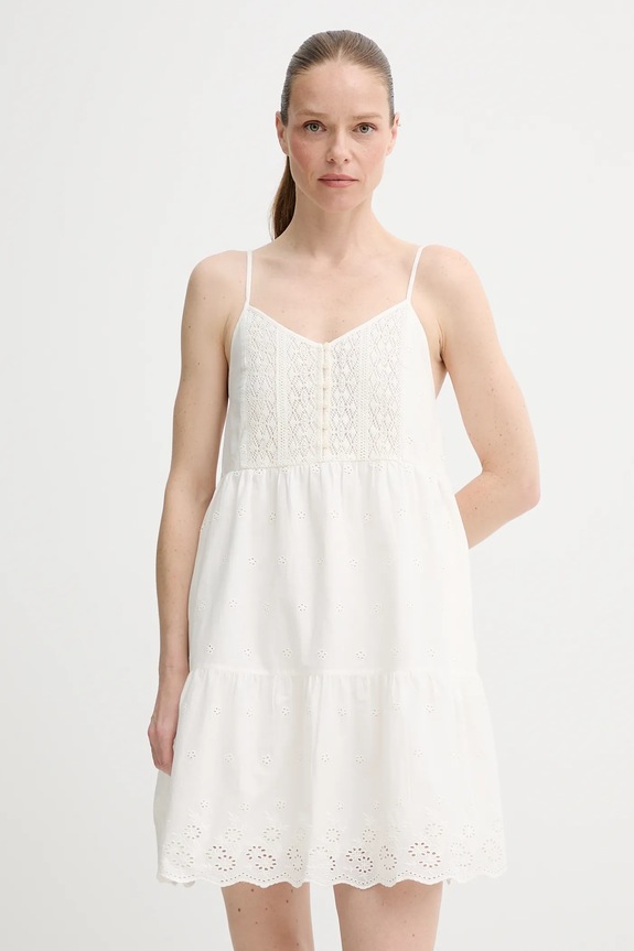 Βαμβακερό φόρεμα Levi's CORA SL MINI DRESS βαμβάκι μπεζ 001RJ