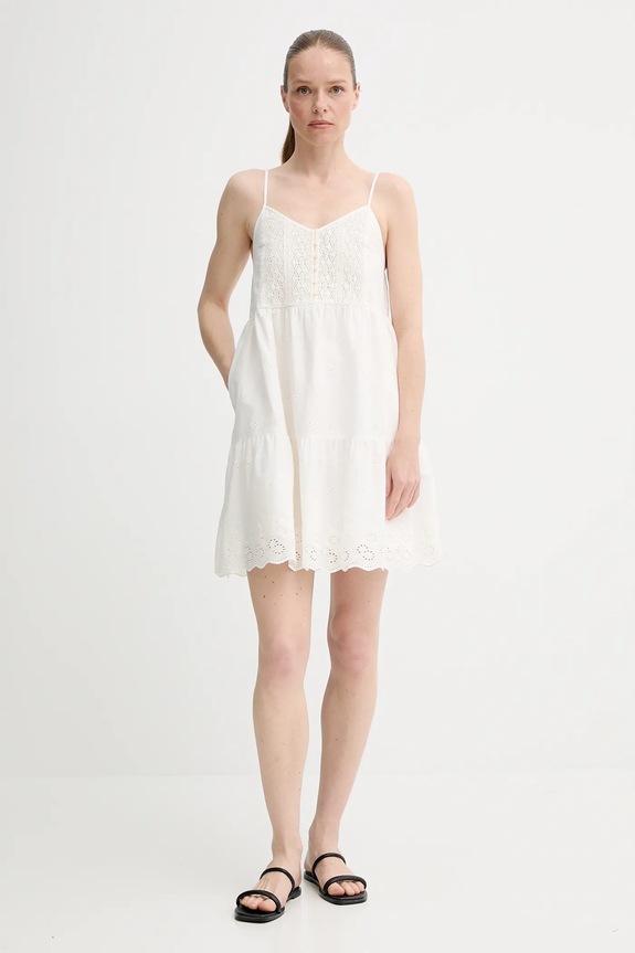 Βαμβακερό φόρεμα Levi's CORA SL MINI DRESS 001RJ μπεζ SS25