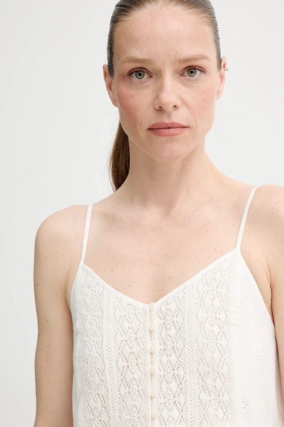 Βαμβακερό φόρεμα Levi's CORA SL MINI DRESS μπεζ 001RJ