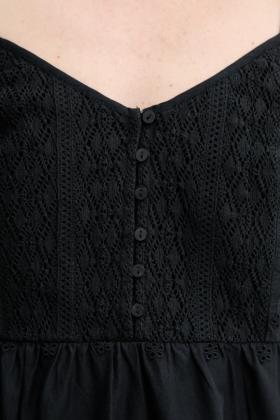 Βαμβακερό φόρεμα Levi's CORA SL MINI DRESS 001RJ μαύρο