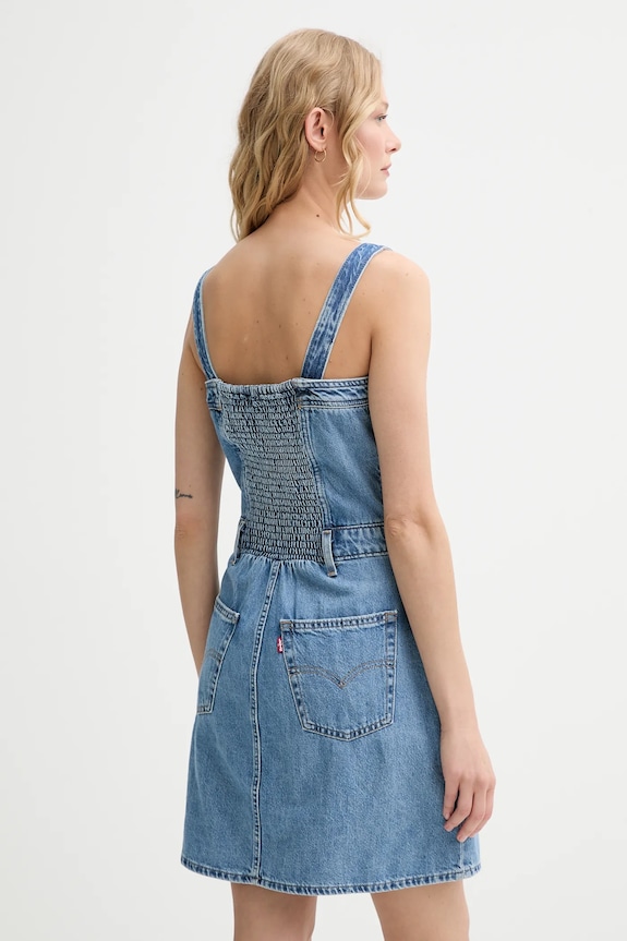 Oblačila Obleka Levi's ICONIC BUTTON THRU DRESS 001WE modra