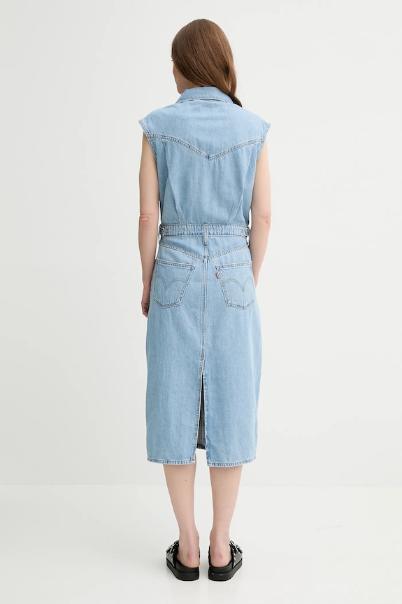 Odzież Levi's sukienka jeansowa ICONIC SLEEVELESS DRESS 001WF niebieski