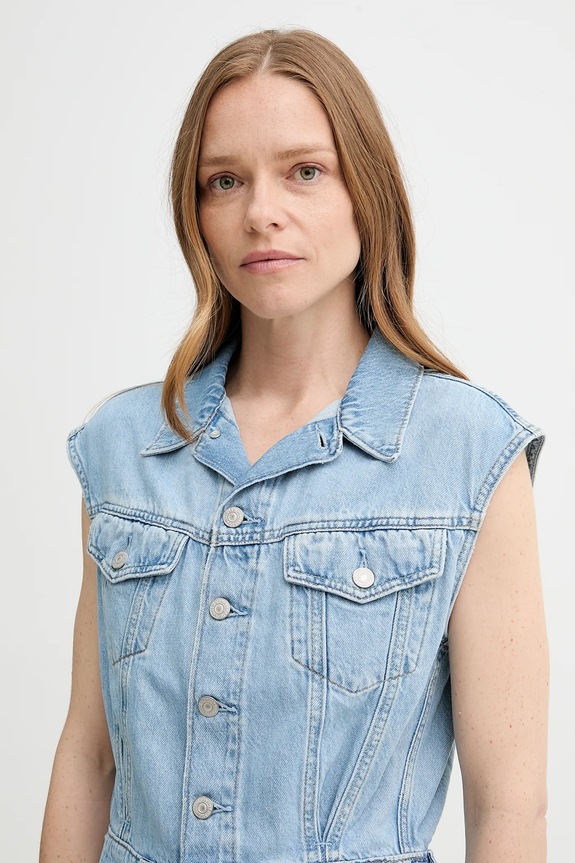 Levi's sukienka jeansowa ICONIC SLEEVELESS DRESS 001WF niebieski