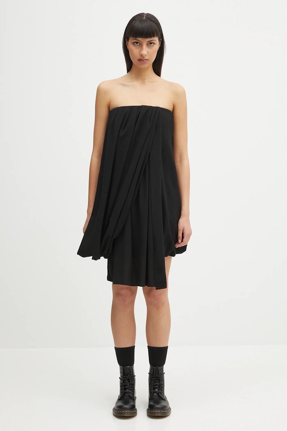 Vunena haljina JW Anderson Draped Bustier vuna crna DR0464.PG1797.999