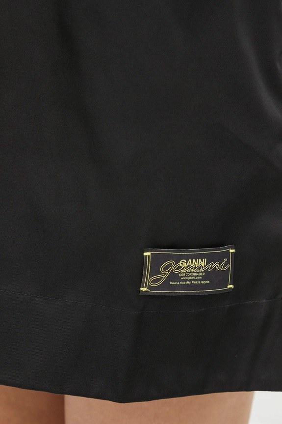 GANNI sukienka Duchesse Nylon Mini czarny W0472