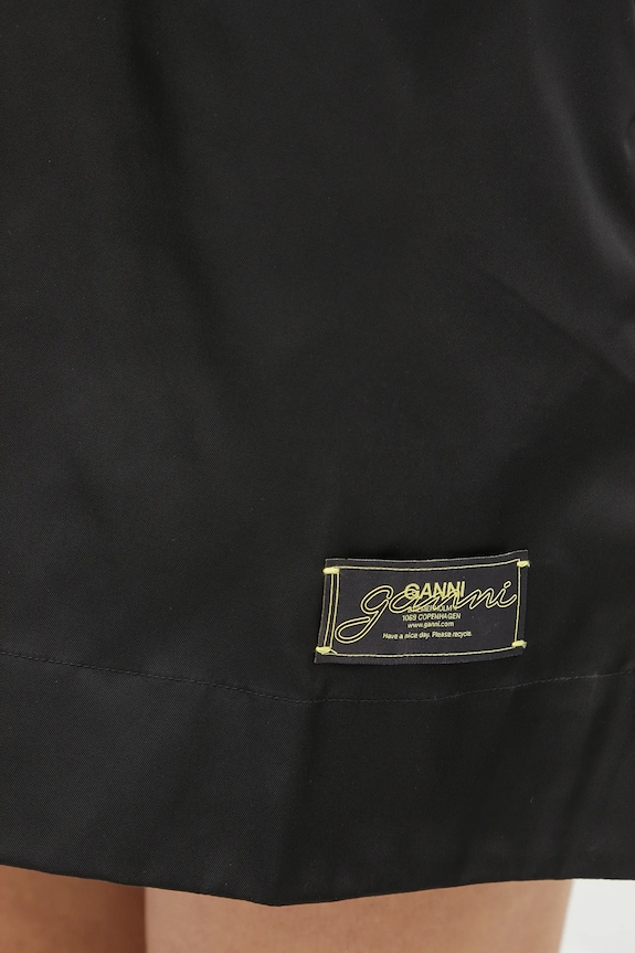 GANNI sukienka Duchesse Nylon Mini czarny W0472