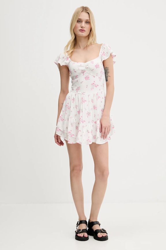 Hollister Co. sukienka KI359.5241.109 biały SS25
