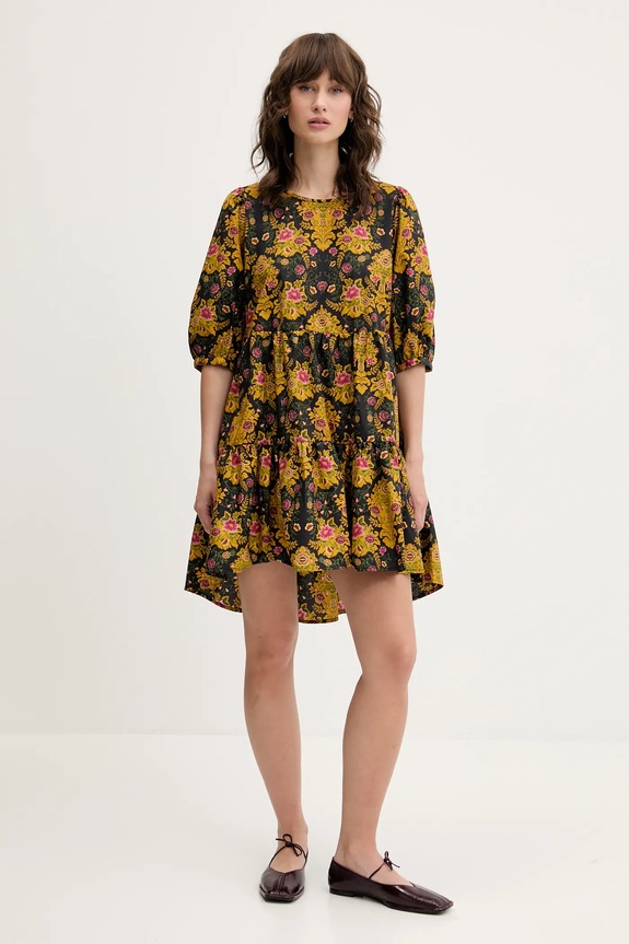 Farm Rio rochie din bumbac 334353 negru SS25