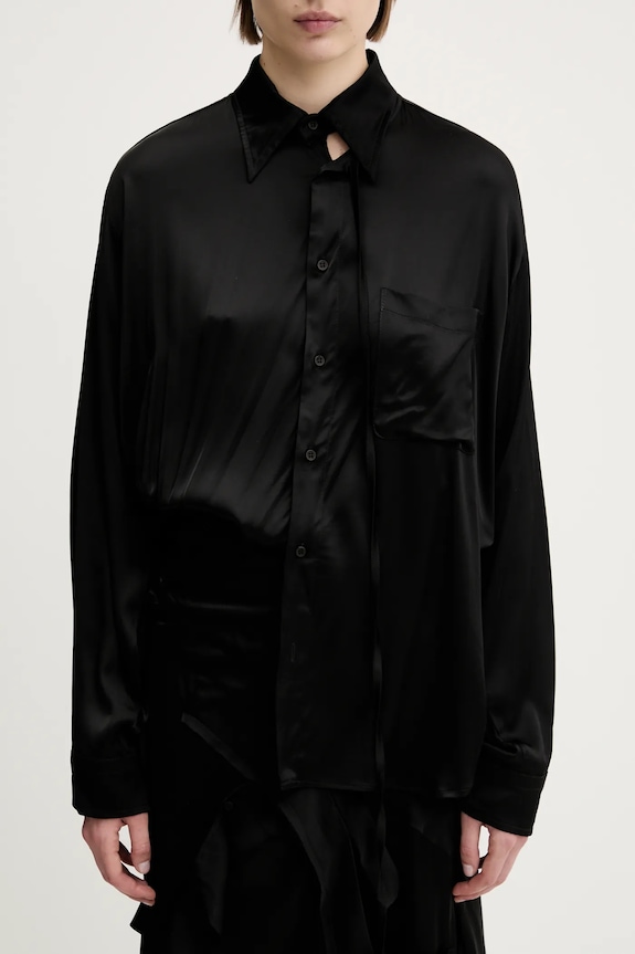 Ottolinger vestito Deconstructed Satin Cut-Out 111.501911.02 nero