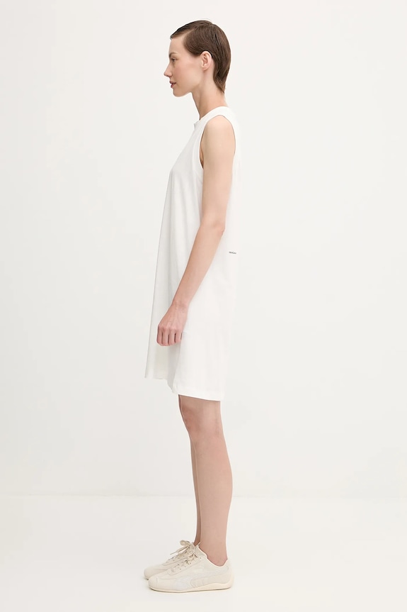 Bavlnené šaty Pangaia Midweight Short Dress 10002555 biela SS25