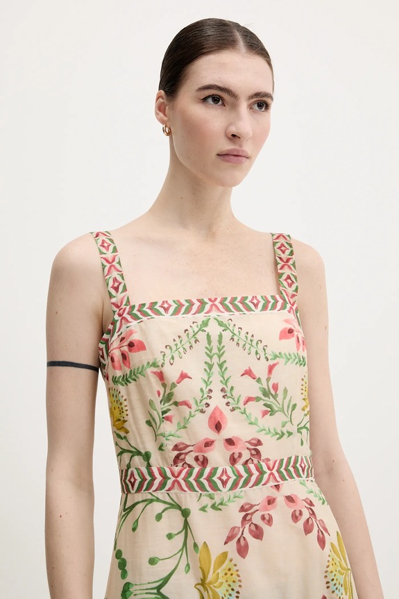 Pamučna haljina Pedro del Hierro bež 3819844