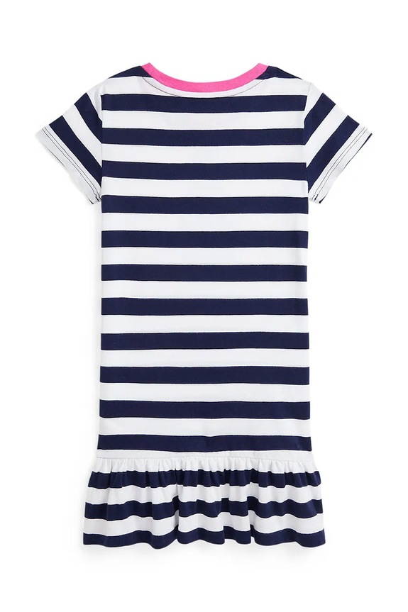Dětské bavlněné šaty Polo Ralph Lauren 312957382001 námořnická modř SS25