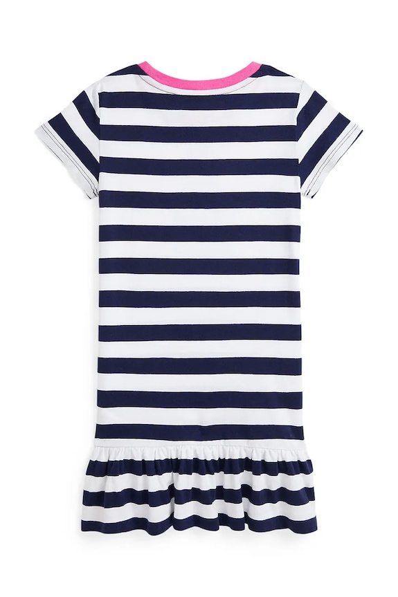 Dětské bavlněné šaty Polo Ralph Lauren 312957382001 námořnická modř SS25