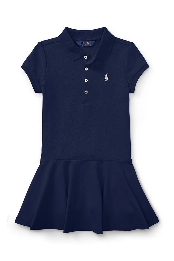 Dievčenské šaty Polo Ralph Lauren s elastanom tmavomodrá 312624740001