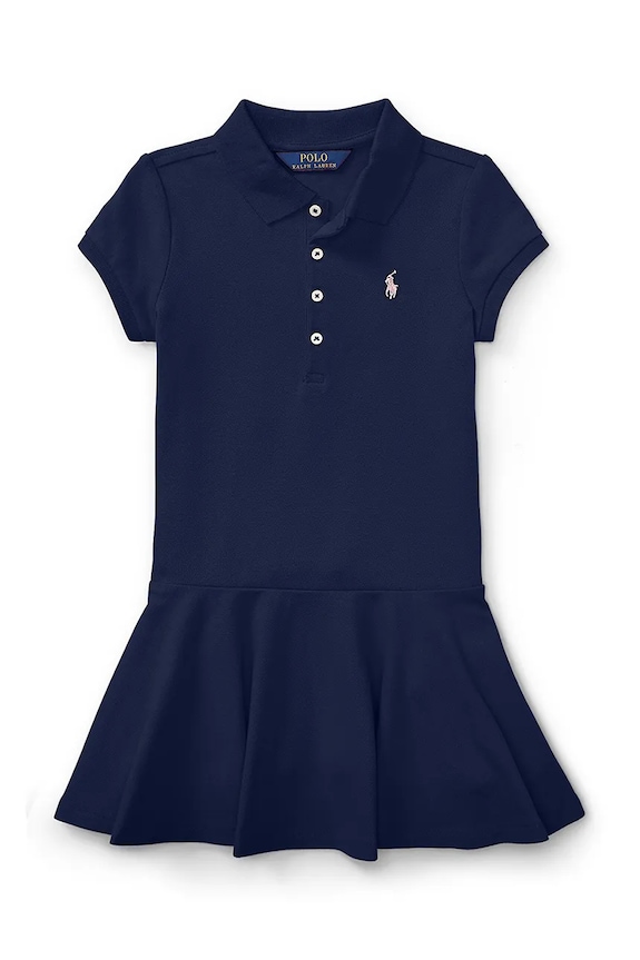 Dievčenské šaty Polo Ralph Lauren s elastanom tmavomodrá 312624740001