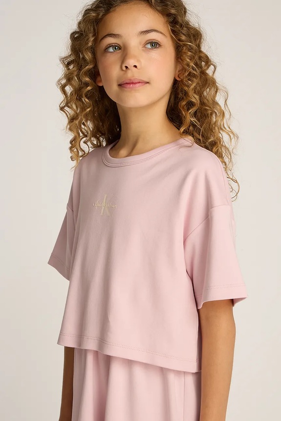 Calvin Klein Jeans sukienka bawełniana dziecięca IG0IG02770.128.176.PPYA różowy