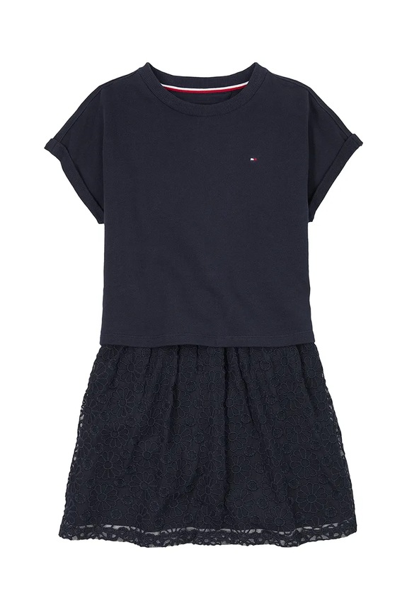 Tommy Hilfiger sukienka dziecięca KG0KG08333.104.122.PPYA granatowy SS25