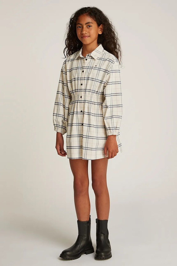 Tommy Hilfiger sukienka dziecięca wzorzyste beżowy KG0KG08338.PPYA