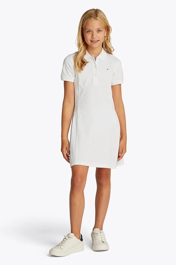 Tommy Hilfiger sukienka dziecięca z elastanem biały KG0KG08342.104.122.PPYA