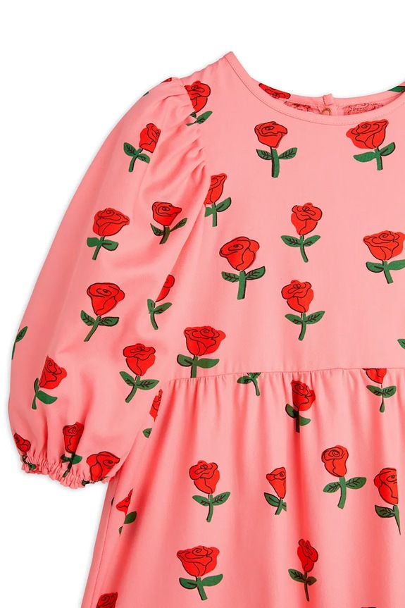 DÍVKA Dětské bavlněné šaty Mini Rodini Roses 2515010528 růžová