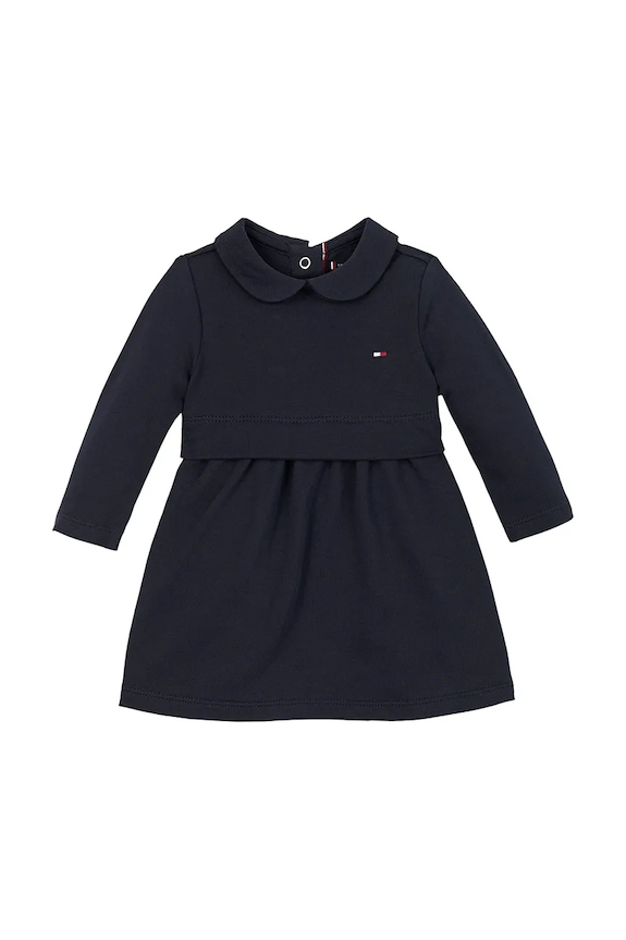 Tommy Hilfiger baba pamut ruha hosszú sötétkék KN0KN01972.PPYA