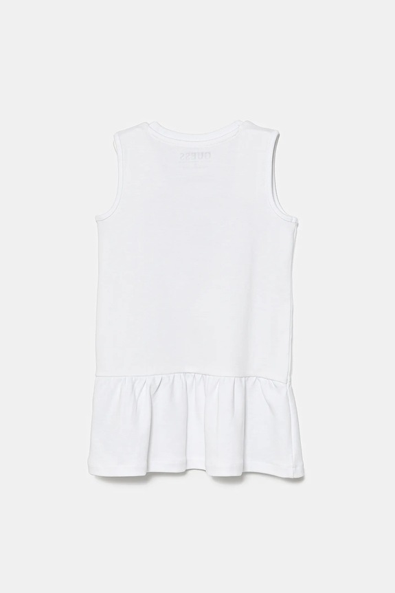 Guess rochie din bumbac pentru copii K4RK23.KA6W4.PPYA alb AA00