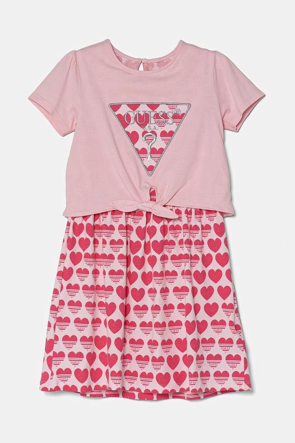 Guess vestito bambina applique rosa K5RK09.K6YW4.PPYA