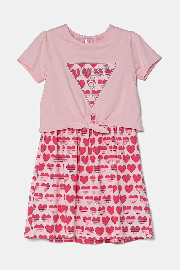 Guess vestito bambina applique rosa K5RK09.K6YW4.PPYA