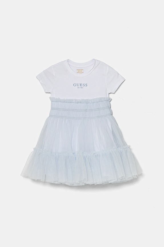 Dievčenské šaty Guess s elastanom modrá K5RK14.K6YW0.PPYA