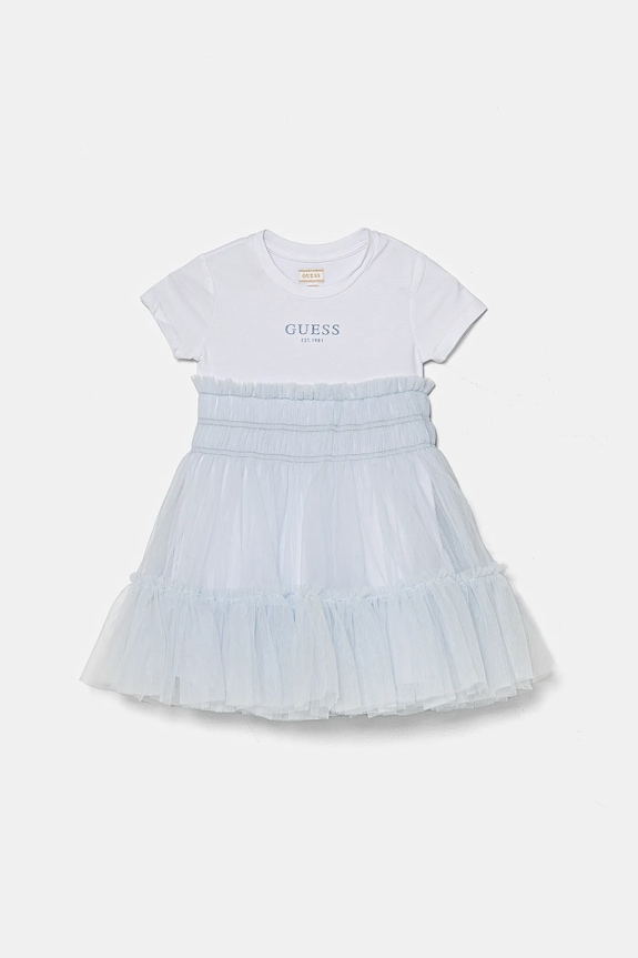Dievčenské šaty Guess s elastanom modrá K5RK14.K6YW0.PPYA