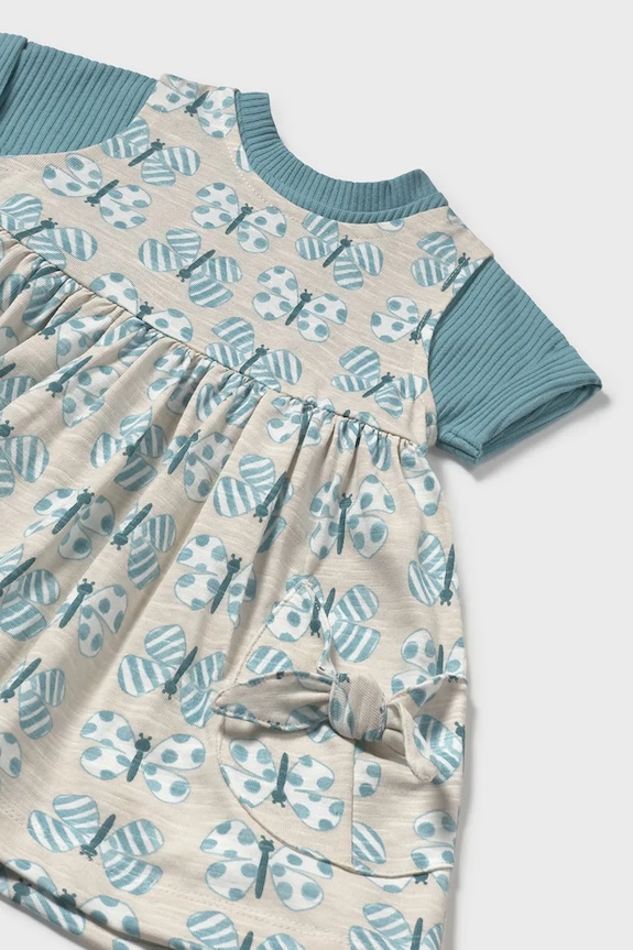 Djevojčice Dječja pamučna haljina Mayoral 1918.4D.Baby.PPYA tirkizna