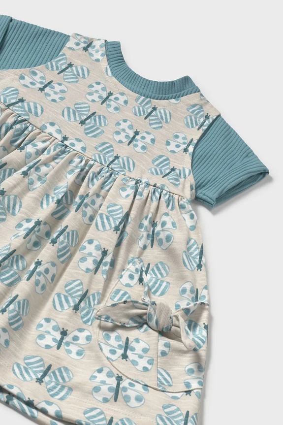 Djevojčice Dječja pamučna haljina Mayoral 1918.4D.Baby.PPYA tirkizna