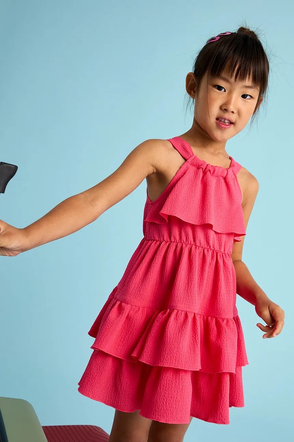 Dječja haljina Mayoral bez uzorka roza 3933.6L.Mini.PPYA