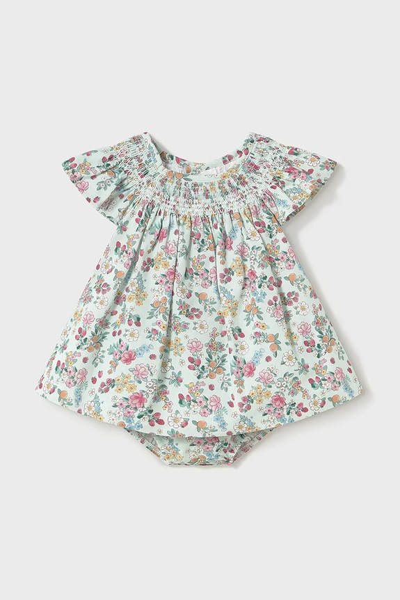 Дитяча бавовняна сукня Mayoral Newborn короткий бірюзовий 1867.2M.Newborn.PPYH