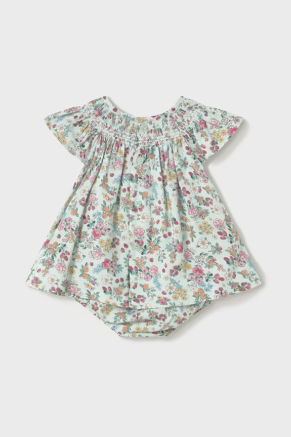Дитяча бавовняна сукня Mayoral Newborn 1867.2M.Newborn.PPYH бірюзовий SS25