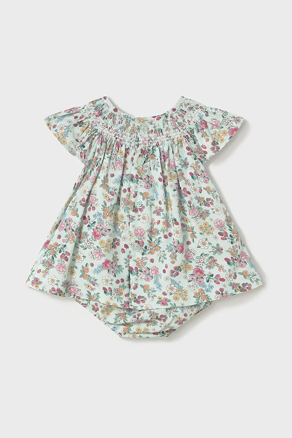 Дитяча бавовняна сукня Mayoral Newborn 1867.2M.Newborn.PPYH бірюзовий SS25